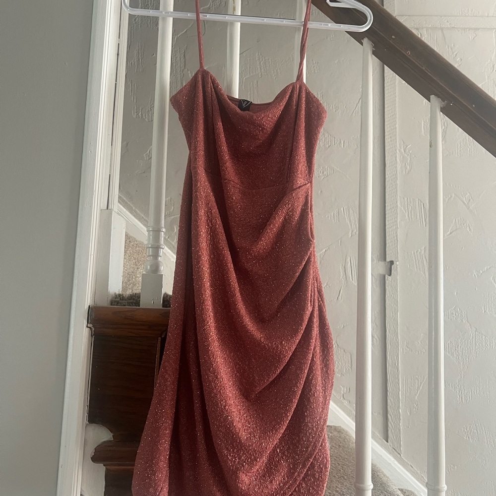 Elegant Rose gold colored Glitter Dress